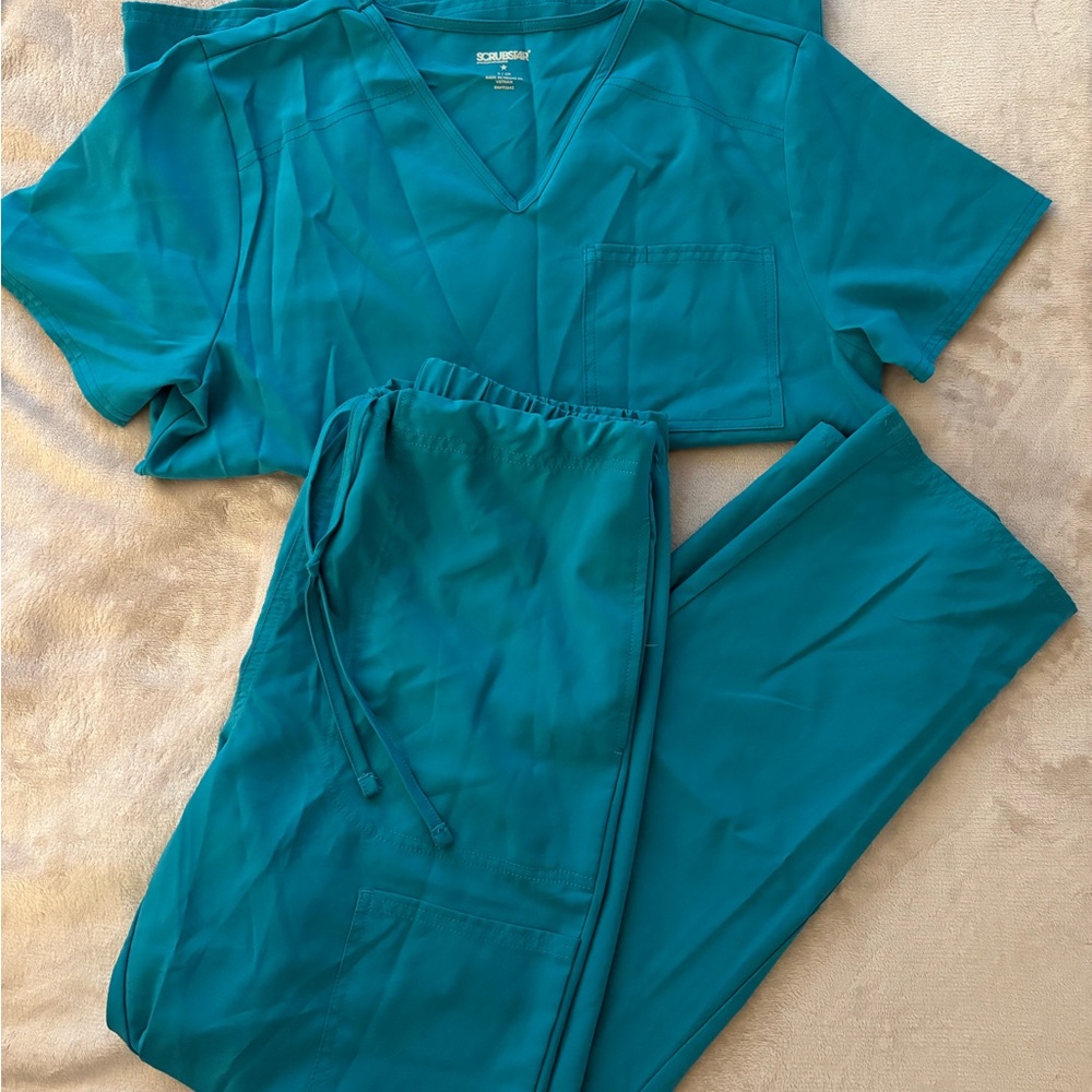 Natural Workwear Womens Medical Scrub Set Adult Female Work Uniform Teal